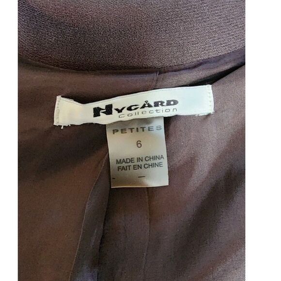 Nygard Petites Brown Button Up Suit Jacket Blazer Size 6 - Picture 6 of 7